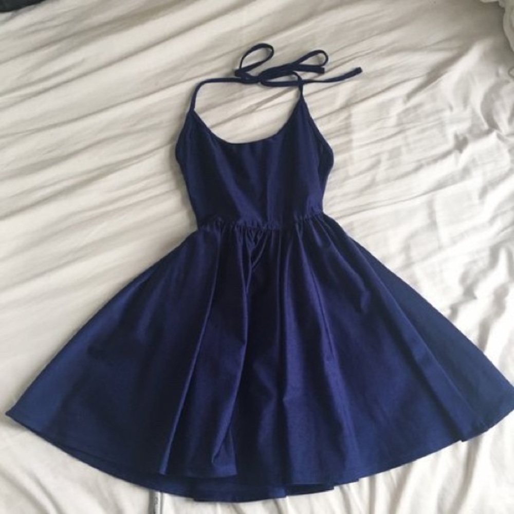 Navy nylon mini dress